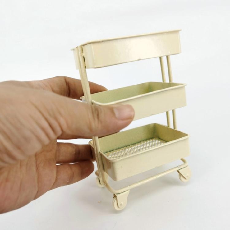 1:12 Dollhouse Mini Storage Cart Dolls Kitchen Bedroom Furniture Books Organizer
