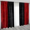 2pcs Bold Red & Black Marble Printed Curtains, Designed for Light Filtering, Quality Material, Ideal for Modern Home Window Dec