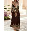 Trendy Crew Neck Long Sleeve Gown