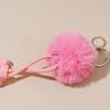 Plush Imitation Mink Soot Sprite Keychain with Metal Pendant