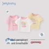 JELLYBABY Girls' Color-block Collar Short Sleeve T-Shirt