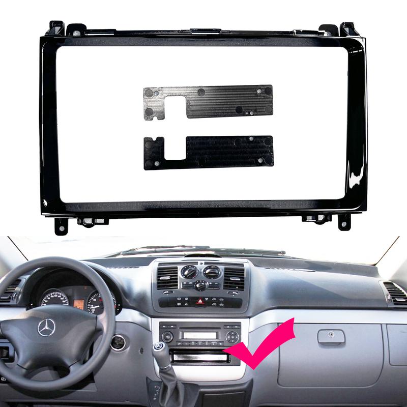 9/10 Inch Car Radio For Mercedes-Benz Vito 2 W639 Mercedes-Benz Viano 2 W639 2003-2015 PC Plastic Fascia Dashboard Plane Frame