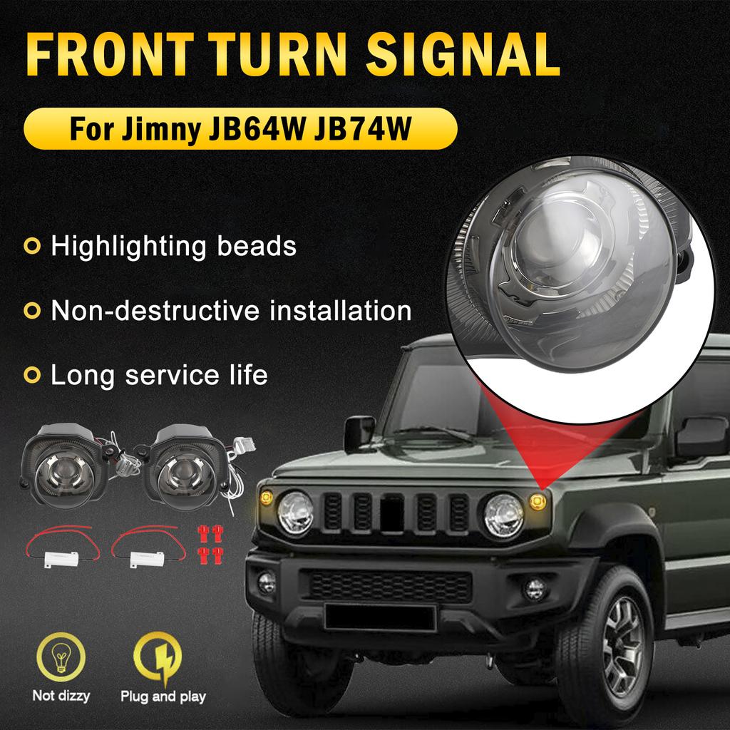 Pair of Front Turn Signal Lamp Light For Suzuki Jimny JB64 JB74 2019-2021 Smoked/Clear