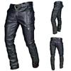 JKQYYSG Erkek Deri Pantolon, Erkek, Motosiklet, Uzun Boy, Biker Pantolon, Sahte, Büyük Beden, Bahar,