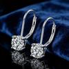 BLUEONE Classic Four-claw French Buckle Moissanite Earrings 18K Gold Electroplated Versatile Stud Earrings Light Luxury Fashion Temperament