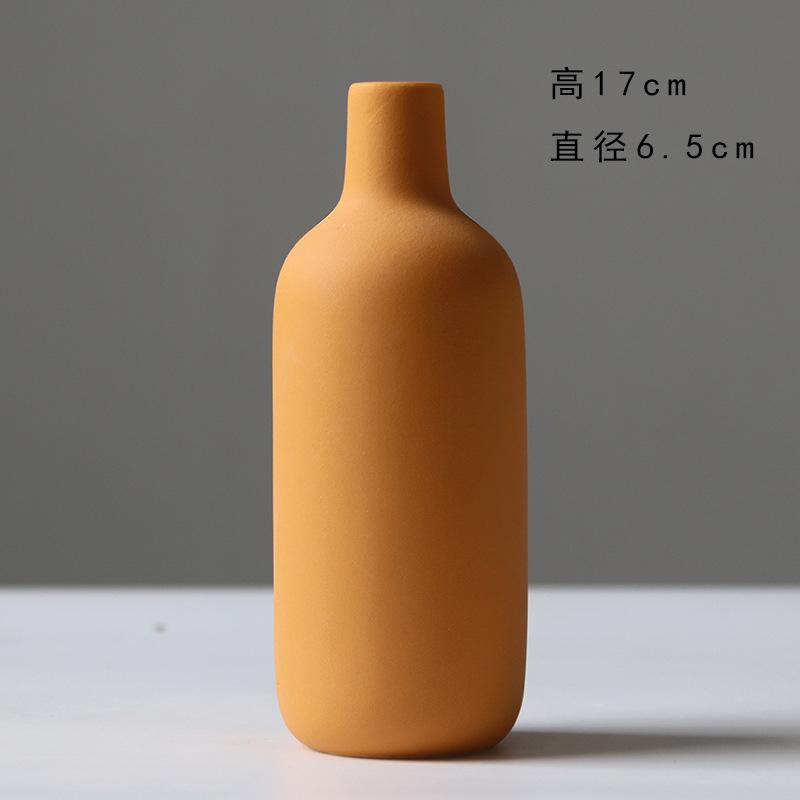 Morandi Color Ceramic Vase, Nordic Ins Style Flower Arrangement Container for Living Room TV Cabinet Dining Table Decor
