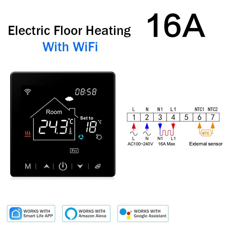 Tuya Smart Home Wifi Heating Thermostat Floor Heating Water Gas Boiler Temperature Thermoregulator Google Home Alexa Alice7