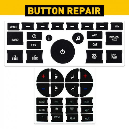 For CHEVY GMC Radio& A/C Climate Control Button Repair Stickers Interior Car