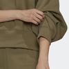 adidas Originals ESSENTIALS Solid Color Crew Neck Fleece Lined Pullover Sweatshirt Women's Olive H06657