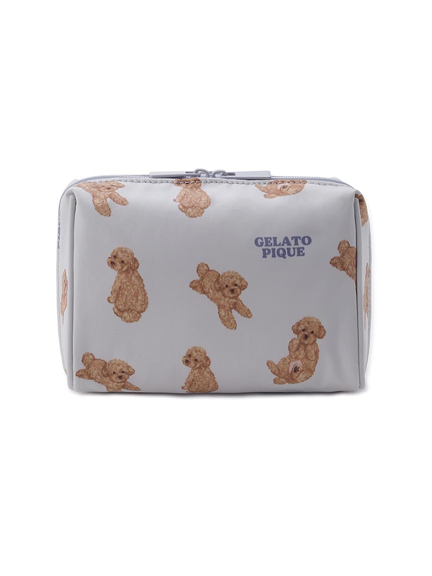 Dog Print Pouch PWGB261562 BLU Free Size [Gelato Pique] Belly-Exposing Women s
