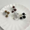 Imitation Opening Rings Chocolate Color Exaggerated Ring Elegant Pearl Rings  Women
