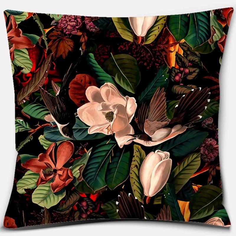 Beautiful Flower Pattern Pillowcase Square Car Sofa Cushion Pillowcase