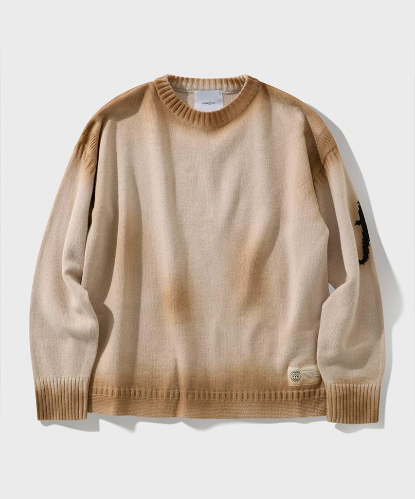 FFEFF STUDIO Vintage Washed Efro Logo Round Pullover (Beige)