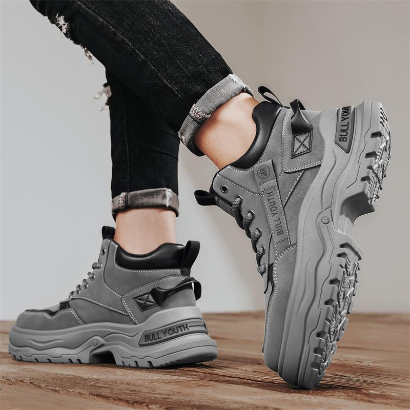 New Fashion Autumn And Winter Men's High Top Martin Boots Students Male Boys Trending Soft Sole Work Shoes Labor Protection Martin Sneakers