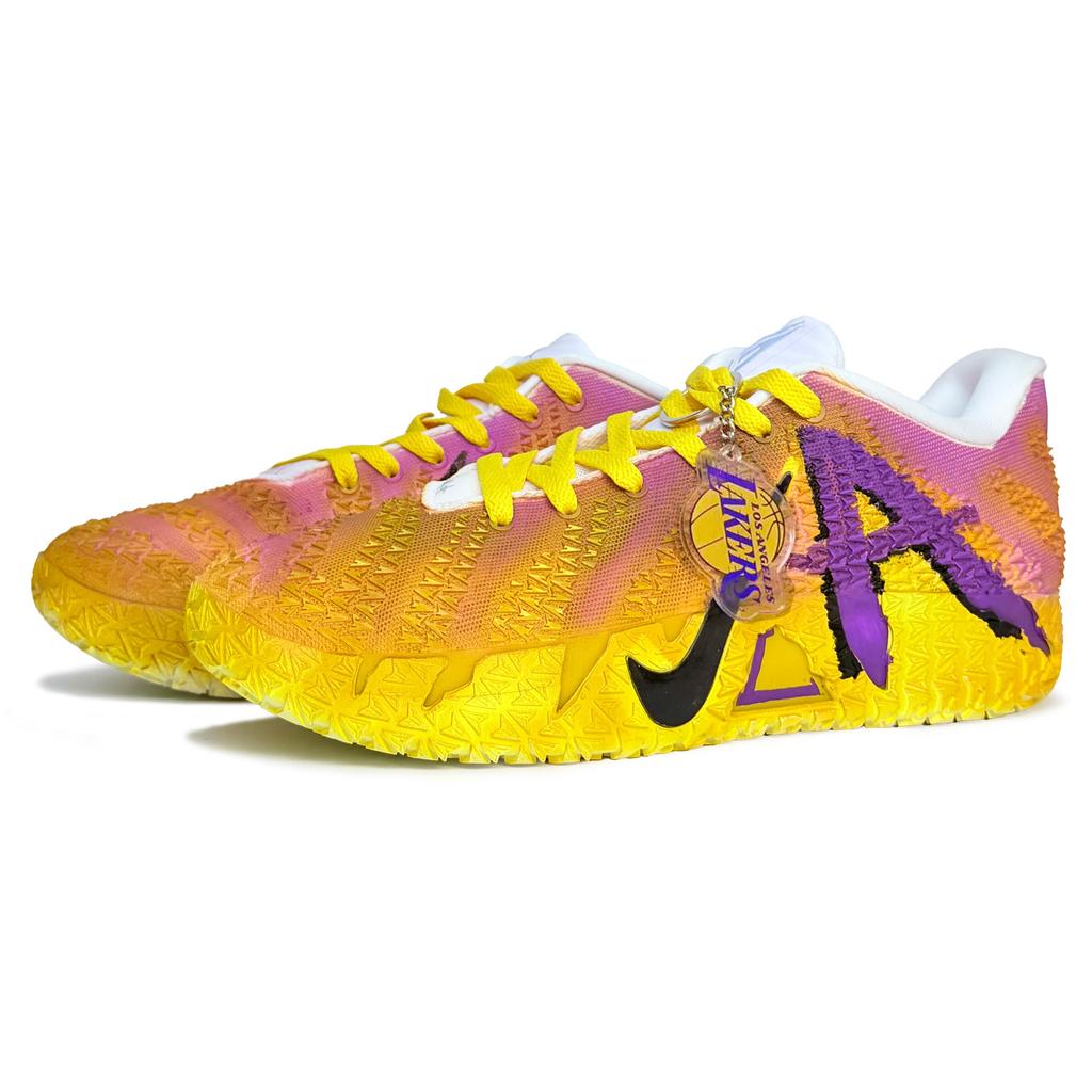 Nike Ja Morant 3 Rebound Grip Low top Basketball Shoes Men's Purple Yellow HF2794-101(Team1521-)
