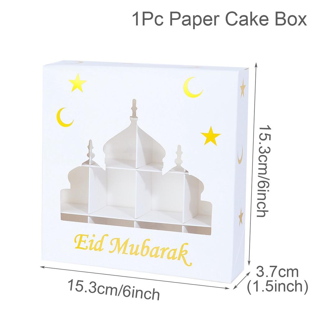 Eid Mubarak Gift Box Cake Candy Box Ramadan Decoration for Home 2025 Islamic Muslim Party Supplies Eid Al-fitr Ramadan Kareem