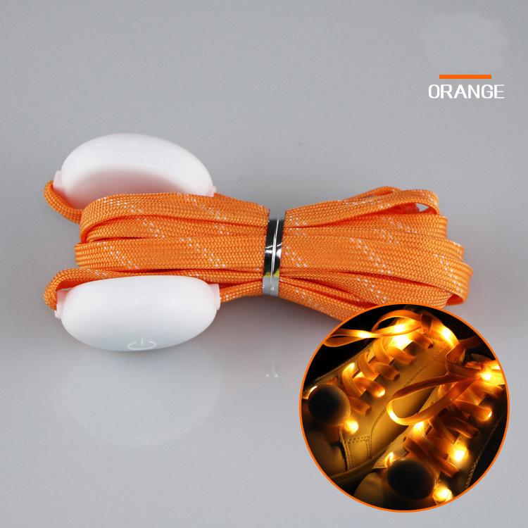 1 Pair New LED Shoelaces Luminous Flashing Shoe Laces Disco Party Light Up Glow Nylon Strap 120cm Luminous Round Flash No Tie