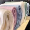 Winter Scarf Women Luxury Autumn Winter Cashmere Scarf Thickened Warm Shawl Classic Tassels Fluffy Scarf Solid Color Soft Shawl