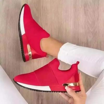 2024 atmungsaktives Mesh-Mode Casual Sport Schuhe Plattform Wohnungen Schuhe Licht Keil Turnschuhe Frau Vulkanisieren Schuh Zapatillas Mujer