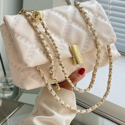 Vysoce kvalitní taška přes jedno rameno, Módní a všestranná, Niche malá čtvercová taška, Řetízková crossbody taška pro dojíždění