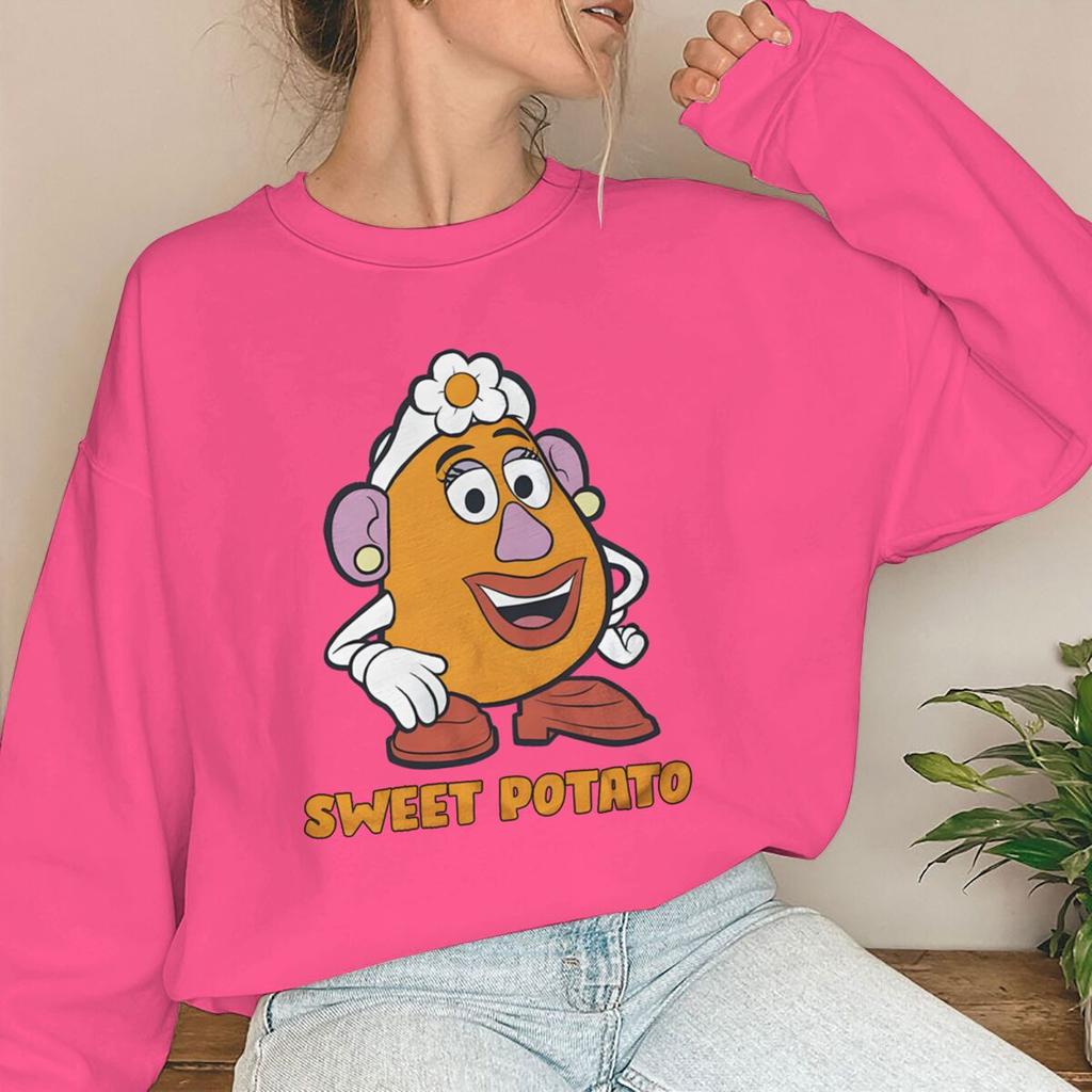 Cartoon Spud Muffin Sweet Potato Print Sweatshirt New Men Women Happy Valentine Gifts Long Sleeve Fashion Couple Pullover