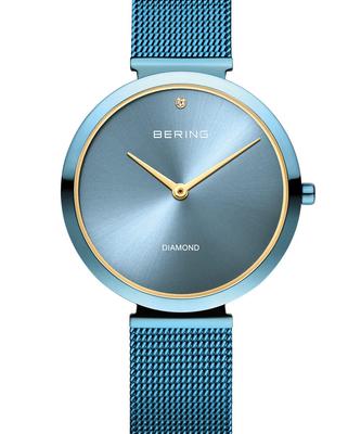 BERING Orologio Modello Charity Quarzo Blu Cinturino in Acciaio Inossidabile a Rete Time to Care Prodotto Originale Importato Garanzia Interna 3 Anni Vetro Zaffiro