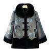 Elderly Women's Thickened Faux Fur Lined Winter Coat