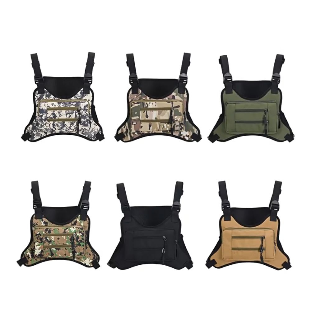 

Multi-functional Multi-functional Chest Bag Adjustable MOLLE Chest Bag Sports Vest Bag Men чорний