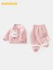 DUUDUU 2025 Toddler Fleece Hoodie Set - Korean Style Girls' Two-Piece Outfit