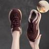 Johnature Genuine Leather Sneakers Plush Warm Cotton Shoes Retro Versatile Casual Women's Shoes
