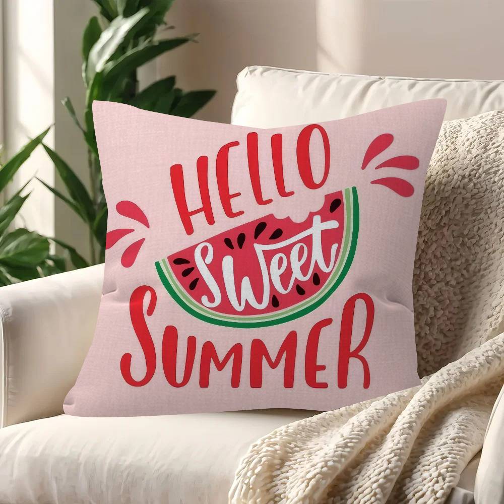 Cartoon Watermelon Fun Pillowcase Toon Gift Cushion Cover Bedroom Home Sofa Chair Seat Decor Pillow Case