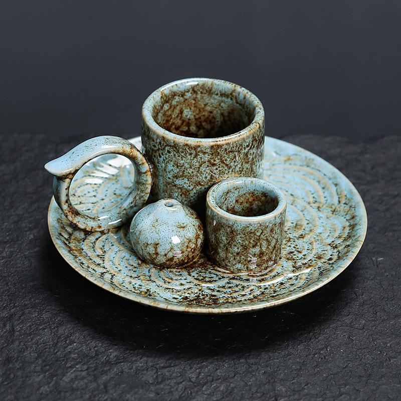 New Ceramic Incense Burner Set - Multi-Functional Home Decor, 4-in-1 Incense Stick & Sage Burner, Palo Santo & Candle Holder