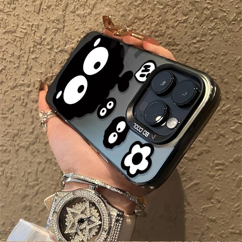 Cute cartoon big eye black briquettes for Apple 16PROMAX high-end iPhone14 Internet celebrity 13 mobile phone case xr
