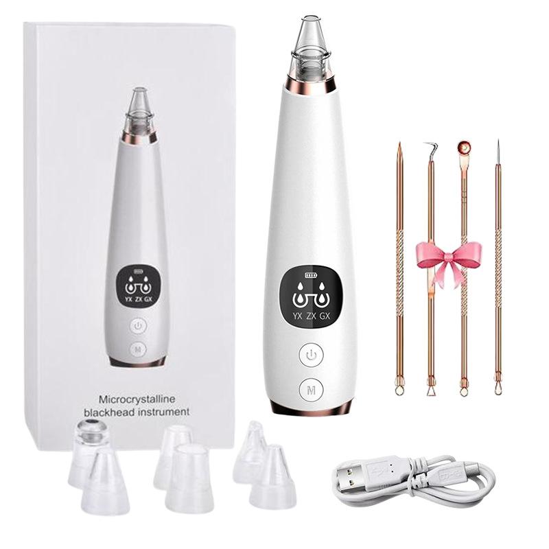 Beauty Instrument 6 Nozzle Facial Vacuum Pore Cleaner. Instrument for cleaning pores and blackheads. Instrument for facial cleansing and exfoliation
