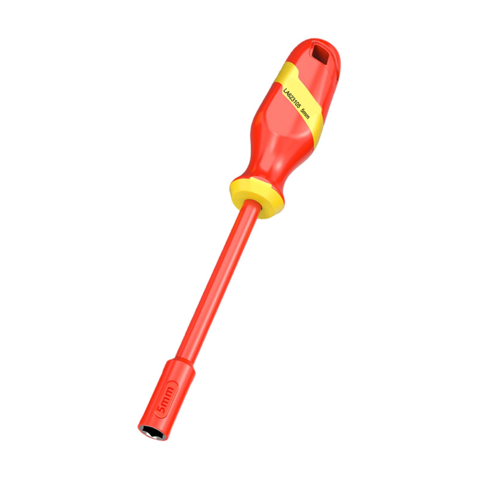 

High Voltage Insulated Deep Socket Screwdriver Insulated Hand Tool For Electrical Work With Hex Shank And Anti Slip Grip 2