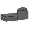 Modular Sofa with Footstool and Cushions Fabric Dark Grey