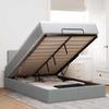 Exclusive House - Ottoman Bed with Light Grey Mattress 120x190 Cm Fabric