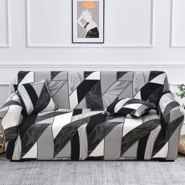 

Чехлы для диванов с геометрическим рисунком для гостиной, эластичные чехлы для диванов с принтом, эластичные пыленепроницаемые угловые чехлы для шезлонгов L-образной формы XLarge(235-300cm)1pc