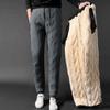 Men's Winter Lambswool Casual Pants Thick Fleece Thermal Trousers Keep Warm Water Proof Sweatpants High Quality Fashion Straight Trousers