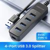 4 Ports USB 3.0 HUB Splitter High Speed Data Transfer Multi Port USB Power Adapter Type C HUB Extender for Laptop PC Accessories