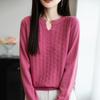 New Andy Velvet V-Neck Seven-Button Jacquard Knit Pullover: Stunning Autumn & Winter Women's Base Layer Shirt.