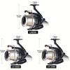 Metal Fishing Reel for Carp and Sea Fishing Spinning Type with High Gear Ratio Dual Color and Dense Line Arrangement  for Long Distance Casting