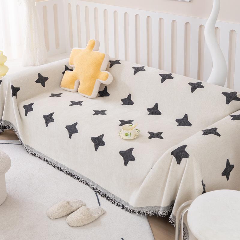 

Nordic Style Chenille Sofa Cover Cloth Anti-Cat Claw Full Cover Blanket Sofa Towel Rental Room Single Orange Sofa Cover 180*130cm