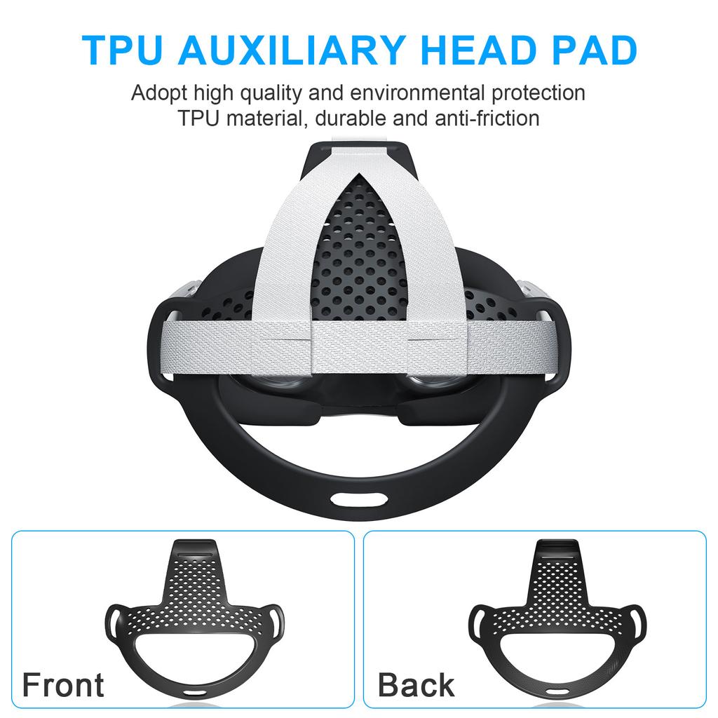 TPU Head Strap Pad Cushion Replacement Headset Strap Pad Reduce Pressure Comfortable for Meta Quest 3 VR Headset
