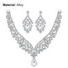 1 Set Orecchini Collana Sposa Strass Cristallo Finto Gioielli Collana Girocollo Regolabile Vuota