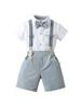 New Summer Baby & Toddler British Gentleman Two-Piece Short Sleeve Overalls Set