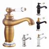 Retro European Bathroom Basin Faucets Gold Mixer Tap Ceramic Decoration Plating Chrome Single Handle Hot And Cold Deck Mounted