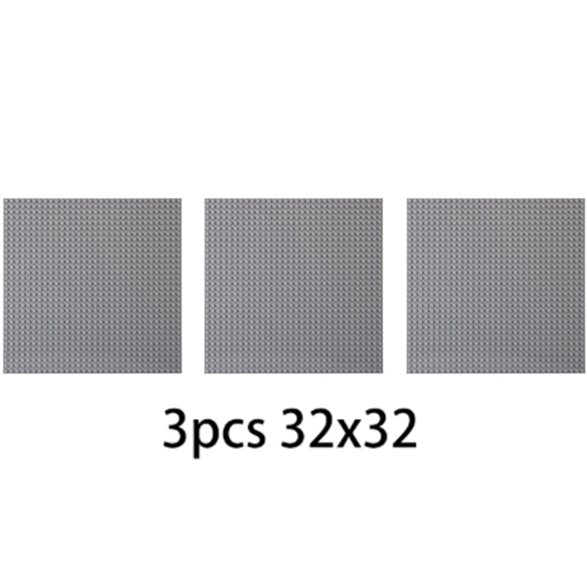 Non-Toxic 3Pcs Bricks Base Plate 32X32 32X16 Dots Classic Building Blocks Base Plate Smallsize Baseplate For City Figures Children 3pcs