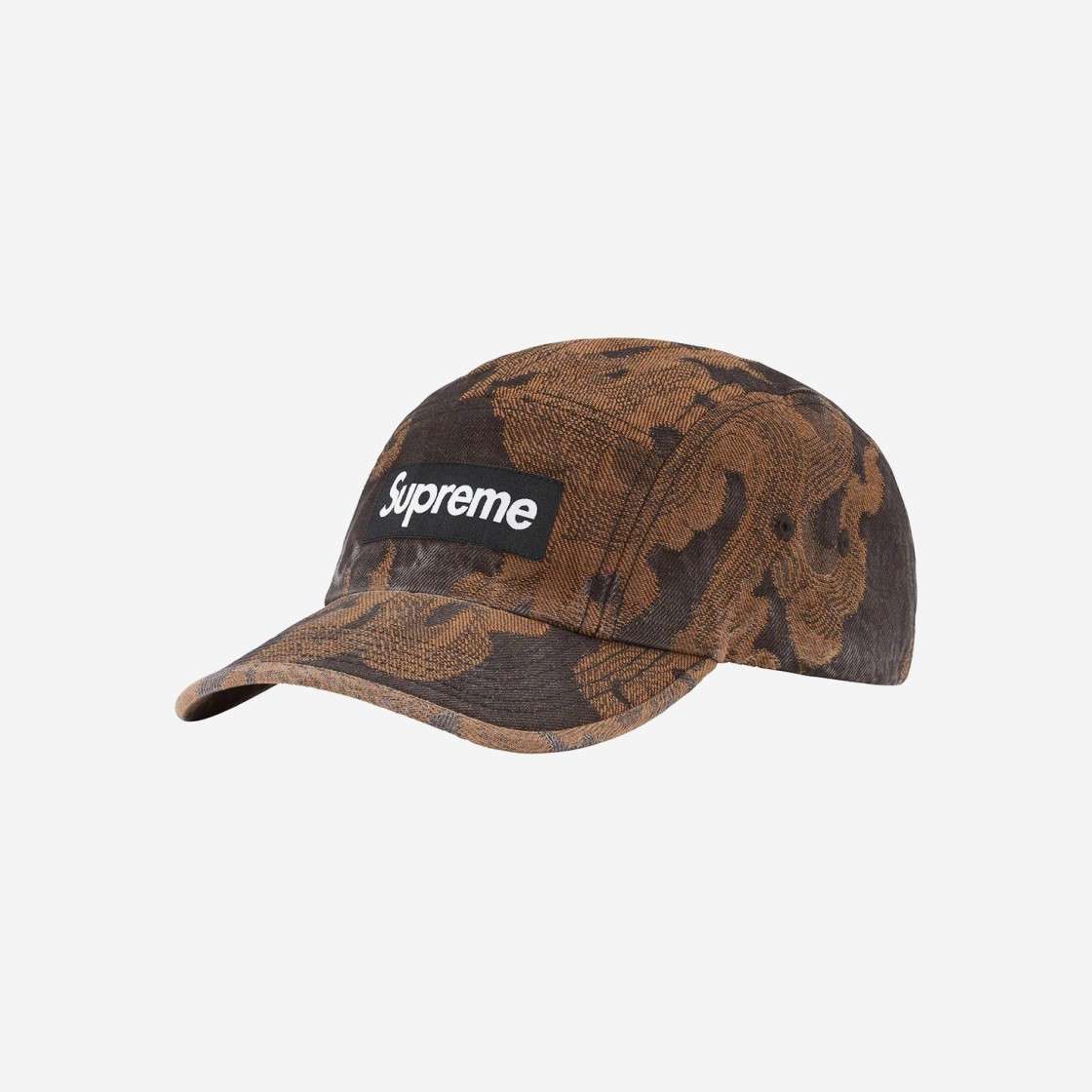 

Джинсовая кепка Supreme Flames из жаккардового денима, вымытая черная 23SS -