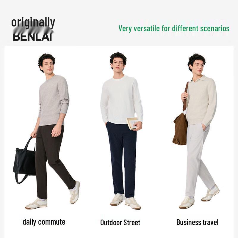 BENLAI Men's Corduroy Thermal Anti-Wrinkle Straight Casual Pants